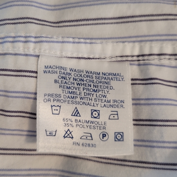 Women's Pinstriped Button Down Blouse Sz 18 W Lands End - Picture 7 of 8